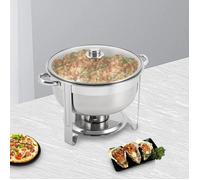 Chauffe - plat de cuisson - OUKANING - réchauffeur de nourriture avec couvercle - en acier inoxydable - 8.5L - ronde