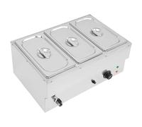 Chauffe Plat Électrique Bain Marie à 3 Casseroles Température Réglable avec Couvercles Chafing Dish Buffet,pour la Maison, Cafétéria, Fête d'anniversaire, Restaurant, Fête