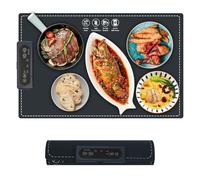 Chauffe Plat électrique, Chauffe Plat, Plaque Chauffante Electrique, Chauffe Plat Buffet, Plaque Chauffante, Température Réglable, Pliable, avec Minuteur, pour Buffet, Fête, Restaurant, 38 x 60 cm