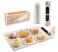 Chauffe Plat Electrique, Plaque Chauffante Electrique avec 6 Niveaux Temp., Minuteur de 4 Heures, Plaque Chauffante Pliable Flexible, 61 * 40cm Chauffe Plat pour Buffets Fêtes Banquet