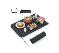 Chauffe Plat Electrique Pliable - Tapis Chauffant Alimentaire Silicone Noir 64x41cm