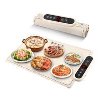 Chauffe Plat Électrique Pliable - Tapis Chauffant en Silicone Nano avec 6 Températures Réglables et Minuteur Pour Buffets, Fêtes & Réunions - 60x38 cm