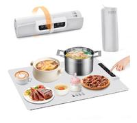 Chauffe Plat Electrique, Silicone Portable Plaque Chauffante, RéGlable Chauffe Plat 60-100℃, MatéRiau Nano Silicone Pliable