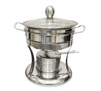 Chauffe-plat en acier inoxydable avec couvercle en verre pour buffet | Ensemble de chauffe-plats en acier inoxydable 201 de qualité supérieure avec couvercle en verre pour garder les aliments