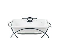 Chauffe-Plat en Céramique Cadre et Couvercle pour Buffet Chauffant 1,7 L Blanc