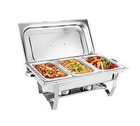 Chauffe-plat professionnel à 3 grilles - 9 l - En acier inoxydable - Avec couvercle