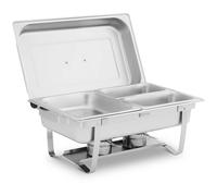 Royal Catering RCCD_RT19_9L Chauffe-plat professionnel - GN 1/2 - 2 x GN 1/4 - 9 L - 2 brûleurs pour pâte à brûler - 295 x 235 x 60 / 240 x 135 x 65 mm Chafing dish