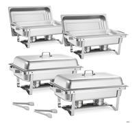 Chauffe-plat rectangulaire - DUOKU - HZ-433 - 8,6 L - Ensemble 4 pièces - Acier inoxydable SS201