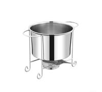 Chauffe-plat rond de 2800 ml avec couvercle en acier inoxydable pour une utilisation professionnelle avec base robuste et clip de service multifonction (B)