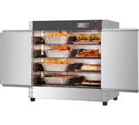 chauffe-plats à 4 niveaux Armoire chauffante pour snacks - avec bac à eau et double porte - Chauffe-plats professionnel pour la gastronomie