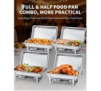 Chauffe-plats buffet - LUNSY - Acier inoxydable - Capacité 7,5 L - Dimensions 62x30,5x35,5 cm - Argent