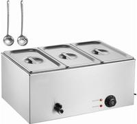 Chauffe-plats Chafing Dish Bac gastronorme 16,5L - 3x1/3 taille - Argent - Chauffe-buffet - Equipement Gastro - Cuisine professionnelle