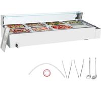 Chauffe-plats Chafing Dish Gastronorme 8x8Qt - Récipient chauffant pour buffet avec panneau en verre - pour la restauration et les événements