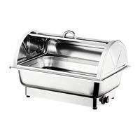 Chauffe-plats, chauffe-buffet avec couvercles contrôle de température réglable matériau en acier inoxydable tapis antidérapants for garder les aliments au chaud fêtes à domicile(13L,STEEL LID_1 TRAY)