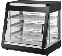 chauffe-plats commercial à 3 niveaux - armoire à pizza avec éclairage - capacité de 111L - idéal pour la restauration et le catering