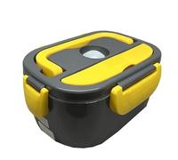 Chauffe-plats électrique,boîte à lunch isotherme,chauffe-plats en acier inoxydable,double usage for la maison et la voiture,chauffage sans eau,idéal for le travail(Yellow)