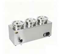 Chauffe-Plats Électrique Professionnel en Acier Inoxydable, Chauffe-Sauces 4 L, avec Protection Anti-Ébullition À Sec, Adapté Aux Buffets Et Restaurants Triplehead