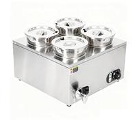 Chauffe-Plats Électrique Professionnel en Acier Inoxydable, Chauffe-Sauces 4 L, avec Protection Anti-Ébullition À Sec, Adapté Aux Buffets Et Restaurants Fourhead