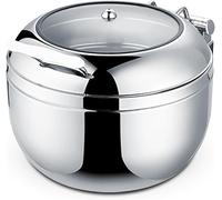 Chauffe-Plats en Acier Inoxydable, réchaud à Buffet gastronomique, réchaud à Soupe en Libre-Service 11 L, marmite Isotherme Circulaire Visible for Petit-déjeuner d'hôtel, Fournitures de Restauration