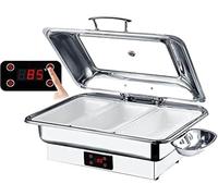 Chauffe-Plats Plaques Chauffantes électriques pour Garder Les Aliments Au Chaud Serveur De Buffet Commercial 9l avec Couvercle Visuel, Température Réglable 30°c-90°c, Pla, C, 1/3 Size