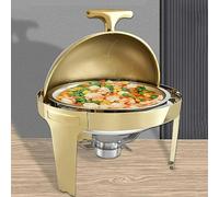 Chauffe-Plats pour événements traiteurs - Ensemble Buffet de marmites en Acier Inoxydable, Ensemble de tampons rectangulaires pour Traiteur, marmite en Acier Inoxydable avec Couvercle en ver