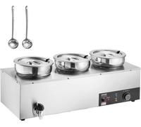 Chauffe-plats Station de soupe Chafing Dish Bac gastronorme 3x7,4Qt