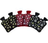 Chauffe-poche bouteille d'eau chaude avec flocons de neige - set de 6 - chauffe-mains réutilisables en 3 couleurs (3x2 pièces dans le set)