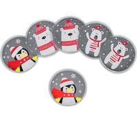 Chauffe-poche HIVER en gris - set de 6 - Chauffe-mains réutilisables en 3 couleurs (3x2 pièces dans le set)