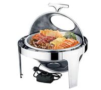 Chauffe-repas électrique en acier inoxydable avec fenêtre de visualisation, plateau amovible, serveur buffet à chauffage rapide, bol à friction pour garder les aliments au chaud Plateaux de service