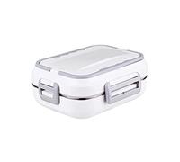Chauffe-Repas Electrique Portable 1,5?L avec Plateau Inox Compartimenté Gris