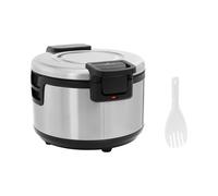 Royal Catering RCRK-1S Chauffe riz 19 L, 110 W, Revêtement antiadhésif, Récipient de Ø 380 mm, avec cuillère à riz Riz chauffé