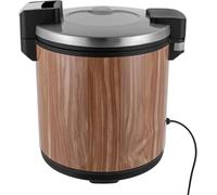Chauffe-riz professionnel 23 L, cuiseur à riz professionnel, cuiseur à riz aromatique, 100 W, isolation alimentaire en acier inoxydable à économie d'énergie, cuve intérieure antiadhésive(Brown)