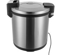 Chauffe-riz professionnel 23 L, cuiseur à riz professionnel, cuiseur à riz aromatique, 100 W, isolation alimentaire en acier inoxydable à économie d'énergie, cuve intérieure antiadhésive(Silver)