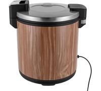 Chauffe-riz professionnel 23 L, cuiseur à riz professionnel, cuiseur à riz aromatique, 100 W, isolation alimentaire en acier inoxydable à économie d'énergie, cuve intérieure antiadhésive,(Brown)