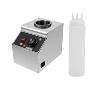 Chauffe-sauce 650 ml - 1 bouteille souple en acier inoxydable - Distributeur de sauces - Maintien au chaud de 30 à 85 °C - Chauffe-sauces au chocolat - 80 W