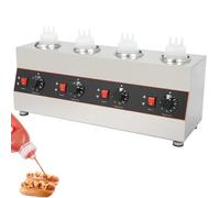 Chauffe-Sauce Commercial avec 1/2/3/4 Bouteilles, Chauffe-biberon électrique pour Nacho, Fromage, Chocolat Et Confiture, Température Réglable De 30 à 85 °c 4Bottle