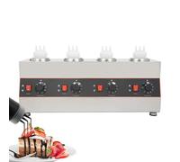 Chauffe-sauce électrique avec 4 bouteilles de sauce, distributeur en acier inoxydable pour ketchup, mayo, chocolat, vinaigrette, usage commercial