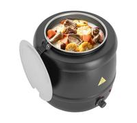 Chauffe-Sauce Électrique Buffet 10L Marmite Chauffante Inox Fonte 220V, Avec Couvercle Pot Intérieur Base Chauffante Soupière Thermos Cylindre Noir Moderne Marmite Chauffe-Soupe Électrique