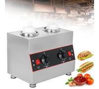 Chauffe-sauce électrique, chauffe-sauce commercial pour 1/2/3/4 bouteilles, plage de température 30-85 °C, en acier inoxydable pour ketchup, chocolat, fromage,2Bottle
