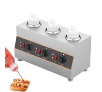 Chauffe-sauce électrique commercial avec 1/2/3/4 bouteilles pour nacho, fromage, chocolat et confiture, température réglable de 30 à 85 °C 3bottles