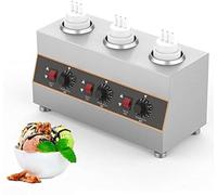 Chauffe-Sauce électrique en Acier Inoxydable, Chauffe-Sauce, Température Réglable 30-85 ℃, Mini Machine à Tempérer Le Chocolat, pour Fromage, Fudge Chaud, Caramel, Chocolat Et Beurre 3 Grid