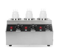 Chauffe-sauce électrique réglable en acier inoxydable 240 W 3 bouteilles, appareil de réchauffement pour restaurant