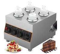 Chauffe-sauce en acier inoxydable avec 4 bouteilles, température réglable de 30 à 85 ℃, idéal pour le caramel, le chili, le curry et les sauces