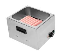 Chauffe-saucisses en acier inoxydable 1300 W - 10 l - Réchaud à saucisses - 50-300 °C - Avec pince alimentaire et couvercle - Pour les magasins de petit-déjeuner, les magasins de bonbons, 39 x 30 x 27