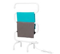 Chauffe Serviette Mobile, Porte-Serviettes électrique sur Pied Basse Consommation 65W Acier Inoxydable À 5 Barres, Support de Séchage de Linge Type S avec Interrupteur LED (White, 220V)