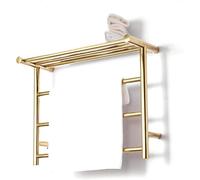 Chauffe-Serviettes, 304 Radiateur Porte-Serviettes Mural en Acier Inoxydable avec étagère pour Salle De Bain