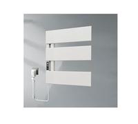 Chauffe-serviettes de bain à large panneau en aluminium avec minuterie, chauffe-serviettes mural pour salle de bain, porte-serviettes chauffants à brancher