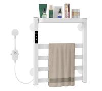 Chauffe-serviettes mural avec étagère supérieure et minuterie, séchoir électrique avec panneau tactile pour salle de bain