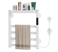 Chauffe-serviettes mural avec étagère supérieure et minuterie, séchoir électrique avec panneau tactile pour salle de bain