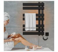 Chauffe-Serviettes Mural,Porte-Serviettes Chauffant, Chauffe-Serviettes électriques pour Salle de Bain avec minuterie,Affichage LED,Contrôle Constant de la température, Chauffe-Serviettes ch